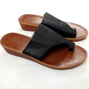 Lucky Brand Hansol Slides - Sz 10 - Leather Wedge